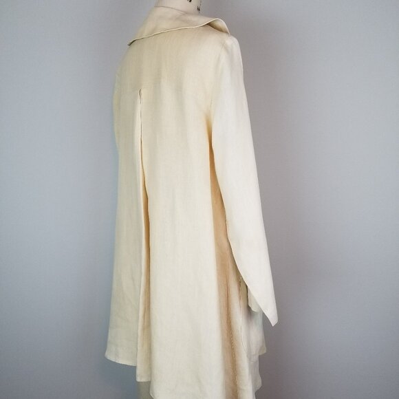 Vintage Two Piece Butter Yellow 100% Linen Jacket & Skirt Set by Patina * Small - Picture 7 of 14